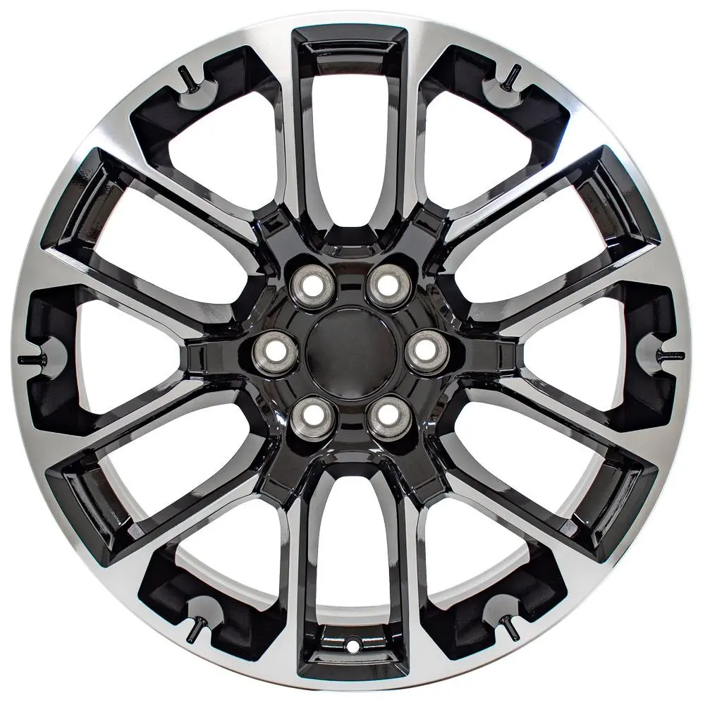 22X9 Replica Wheel Cv67 Fits Chevrolet Suburban 1500 - Black Machined 1