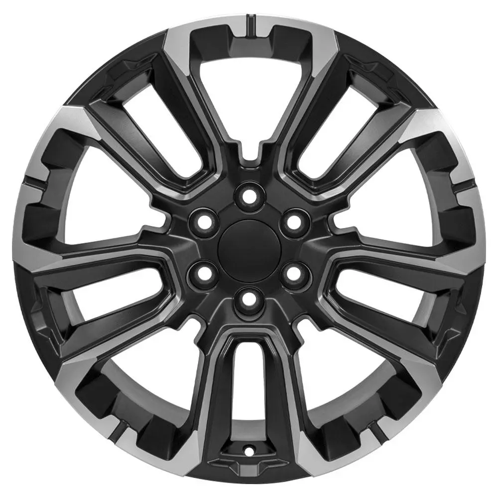22X9 Replica Wheel Cv68 Fits Chevrolet Suburban 1500 - Satin Black With Milled Edge 1