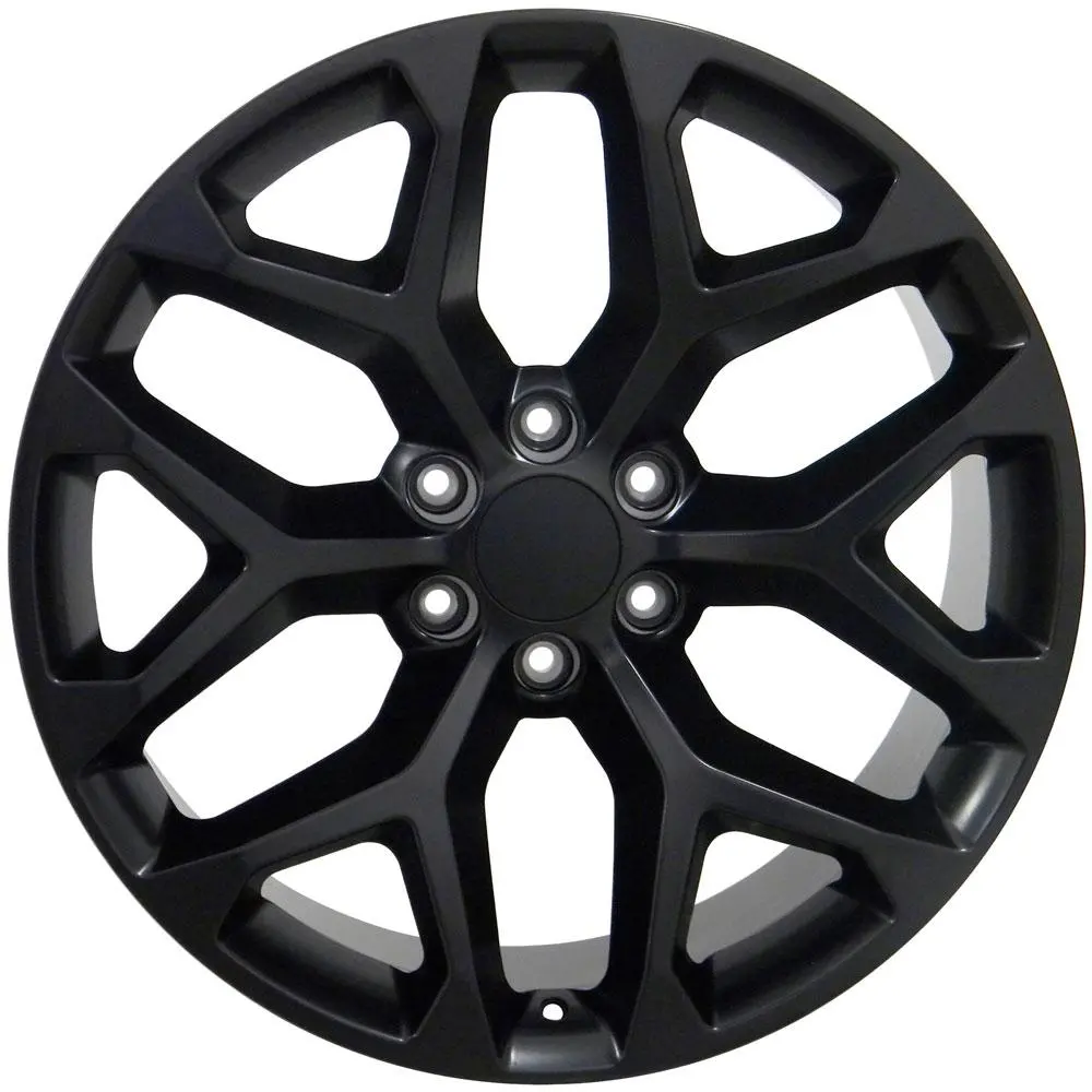 22X9 Replica Wheel Cv98b Fits Chevy Silverado - Satin Black 1