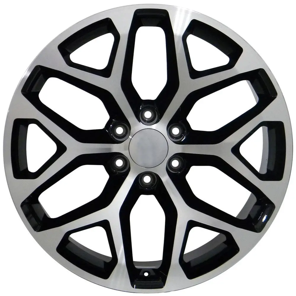 20X9 Replica Wheel Cv98b Fits Chevy Silverado - Black Machined 1