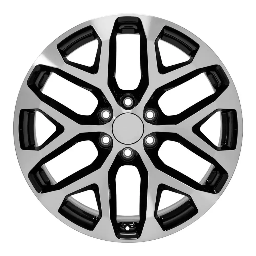 22X9 Replica Wheel Cv98b Fits Chevy Silverado - Black Machined 1