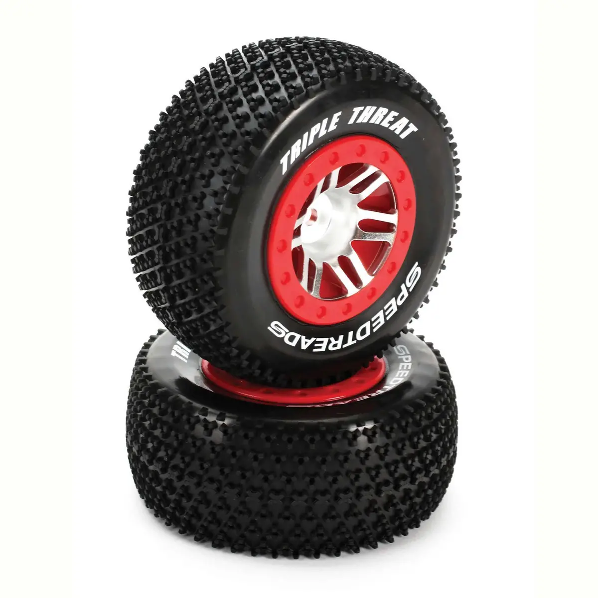 Duratrax Front Speedtreads Triple Threat Sc Mounted Tires (2) Dtxc2949 1
