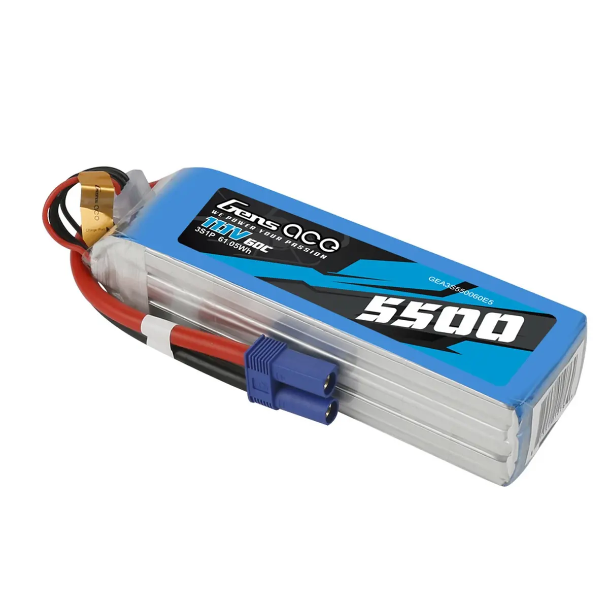 Gens Ace 11.1V 5500Mah 3S 60C Lipo: Ec5 Gea3s550060e5 1