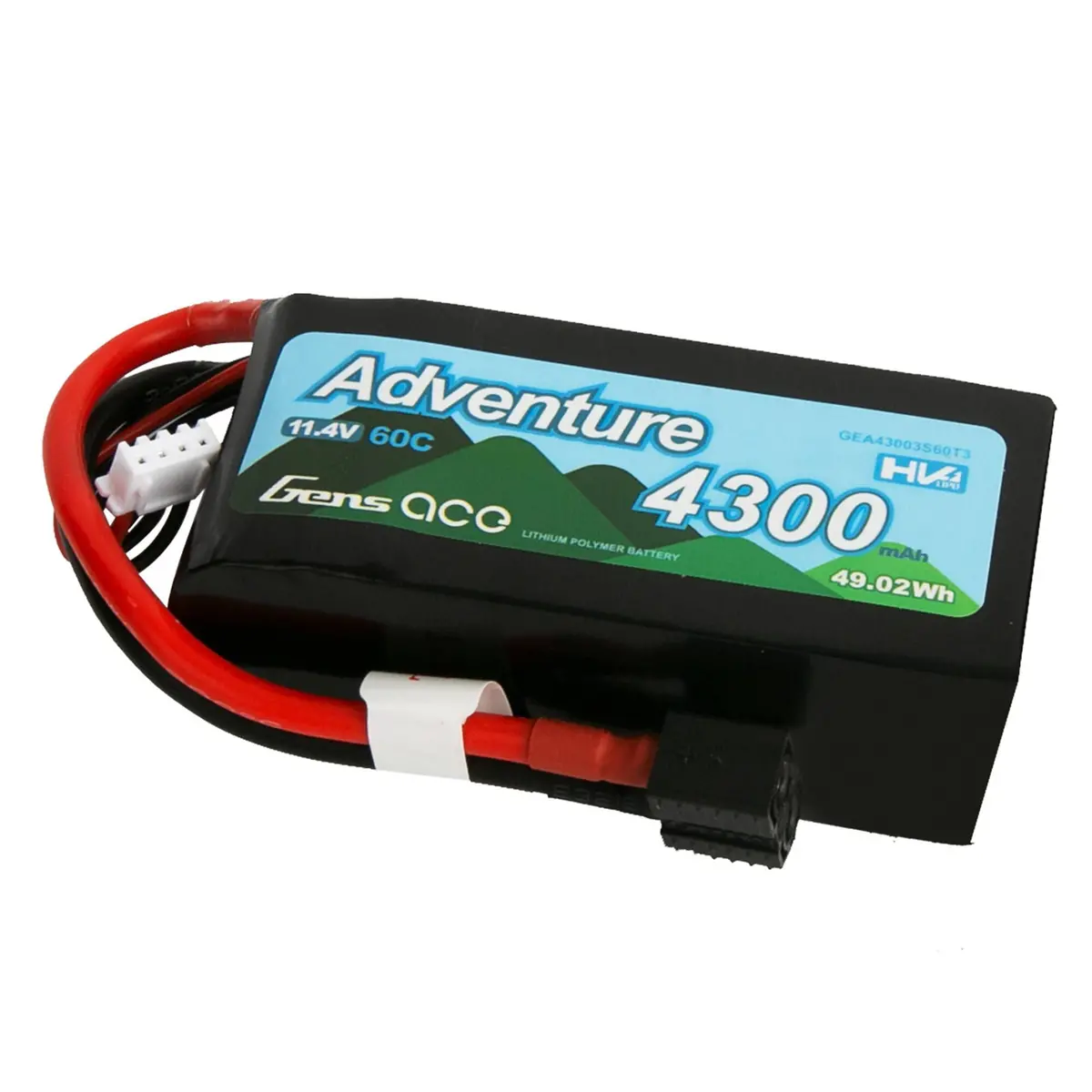 Gens Ace 11.4V 4300Mah 3S1p 60C Lipo: Deans And Xt60 Gea43003s60t3 1