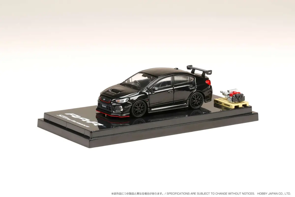 Hobby Japan Hj641040bk Subaru Wrx Sti Ra-R  / With Engine Display Modelcrystal Black Silica 1