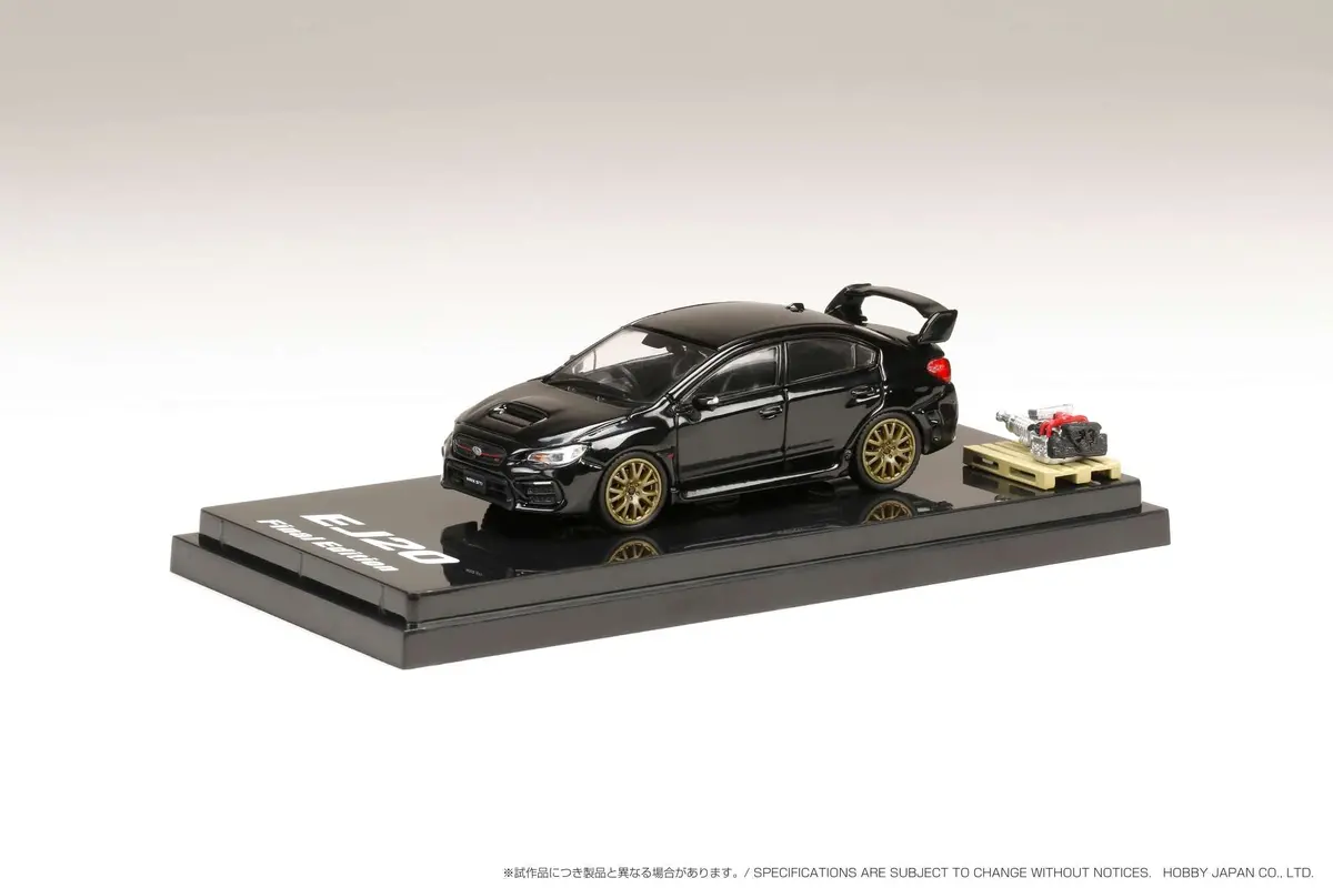 Hobby Japan Hj642021fbk Subaru Wrx Sti Ej20 Final Edition Full Pacakge  / With Engine Display Model Crystal Black Silica 1