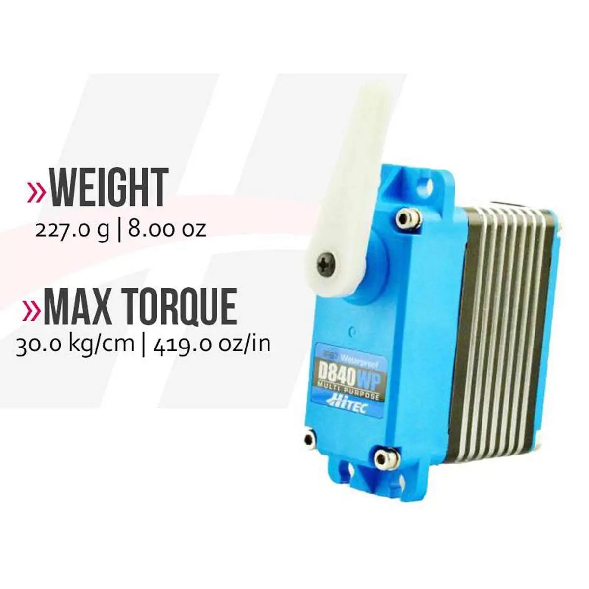 Hitec D840wp Waterproof High Speed Steel Gear Large Scale Servo (High Voltage) 36840 1