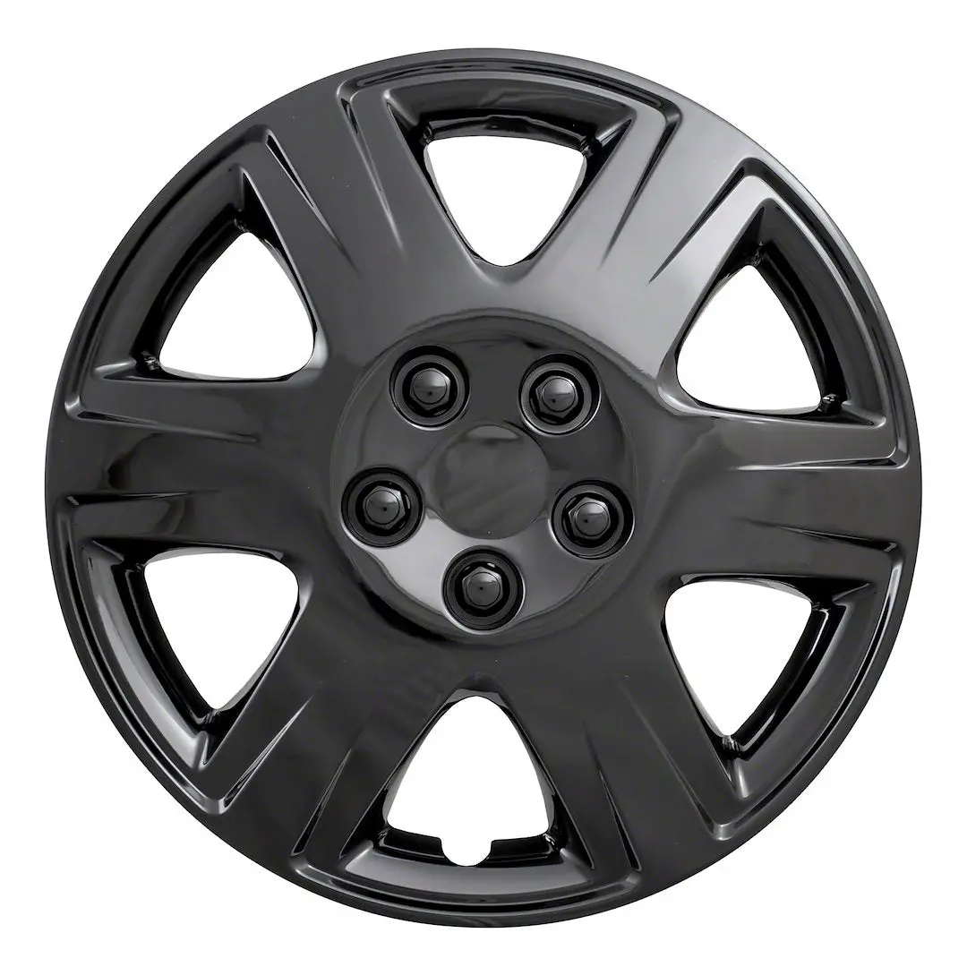 Coast2coast Iwc42215blk Wheel Covers | 15 Inch | 6 Spoke | Gloss Black | Plastic | Set Of 4 | Spring Steel Clip | Oem-Style Fit | Durable Abs Construction | Fits Many 15" Steel Wheels On Honda, Toyota, Ford, Nissan 1