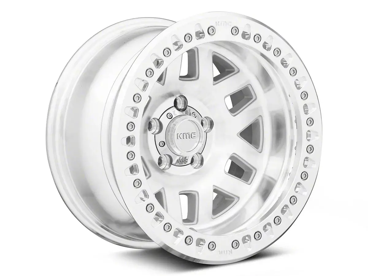 Kmc Km229 Machete Crawl Beadlock Silver Machined Ring 17X9 4X4 1
