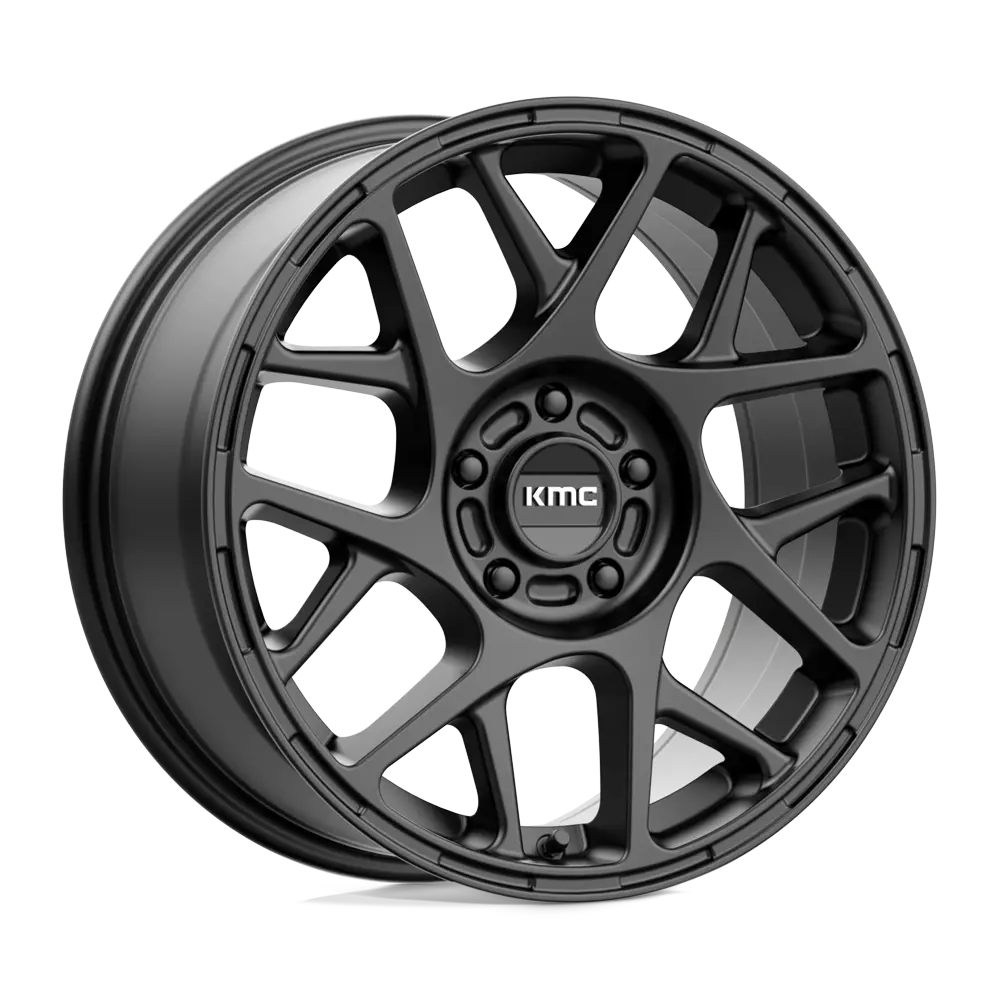 17x8 Inch Satin Black KMC Alloy Wheel with 38mm Offset