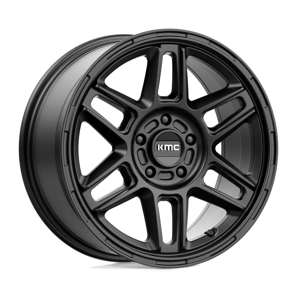 17x8 Inch Satin Black KMC Alloy Wheel with 38mm Offset