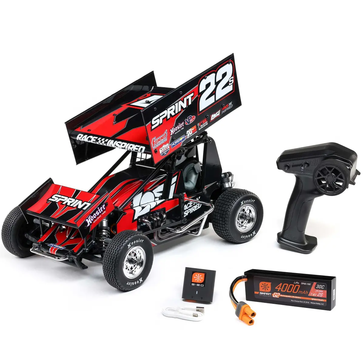 Losi 1/10 22S Sprint 2Wd Brushless Rtr (Battery & Charger Included), Red Los-2359 1