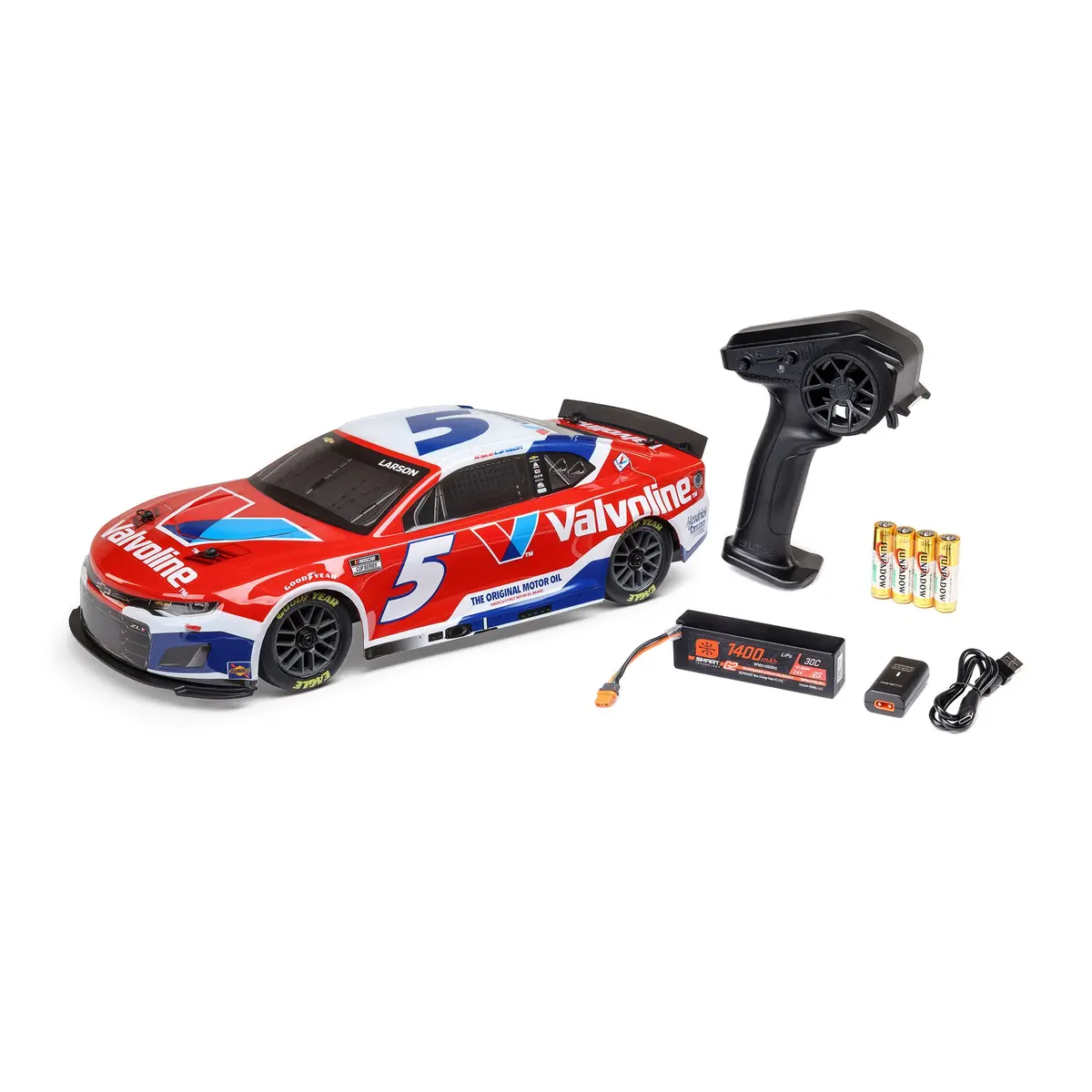 1/12 Nascar Rc Race Car Kyle Larson No. 5 2025 Valvoline Chevrolet Zl1 2S Awd Rtr Brushed On-Road 1