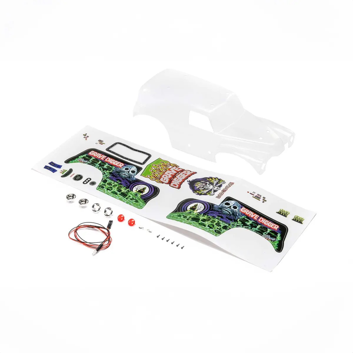 Body Set, Grave Digger, Clear: Mini Lmt Los210045 1