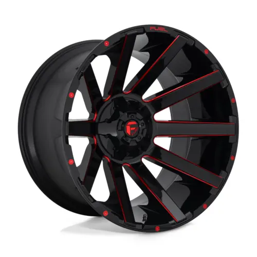Fuel 1Pc D643 Contra Gloss Black Red Tinted Clear 18X9 4X4 1