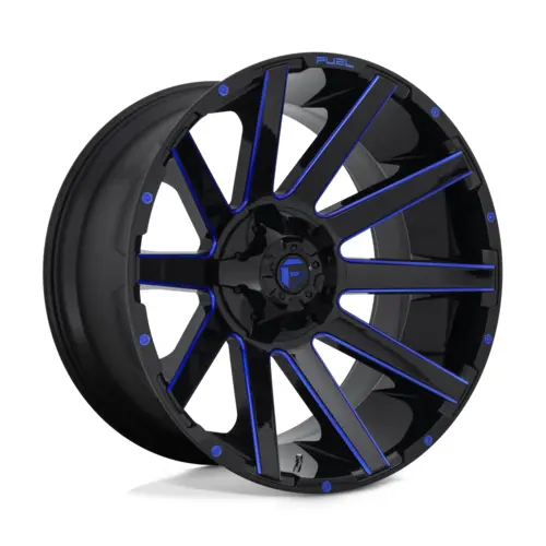 Fuel 1Pc D644 Contra Gloss Black Blue Tinted Clear 18X9 4X4 1