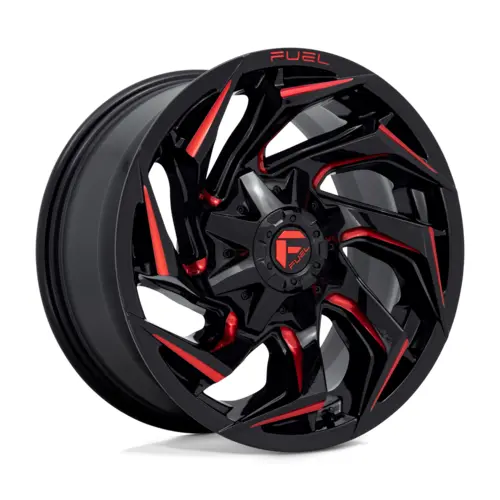 Fuel 1Pc D755 Reaction Gloss Black Milled Red Tint 22X12 4X4 1