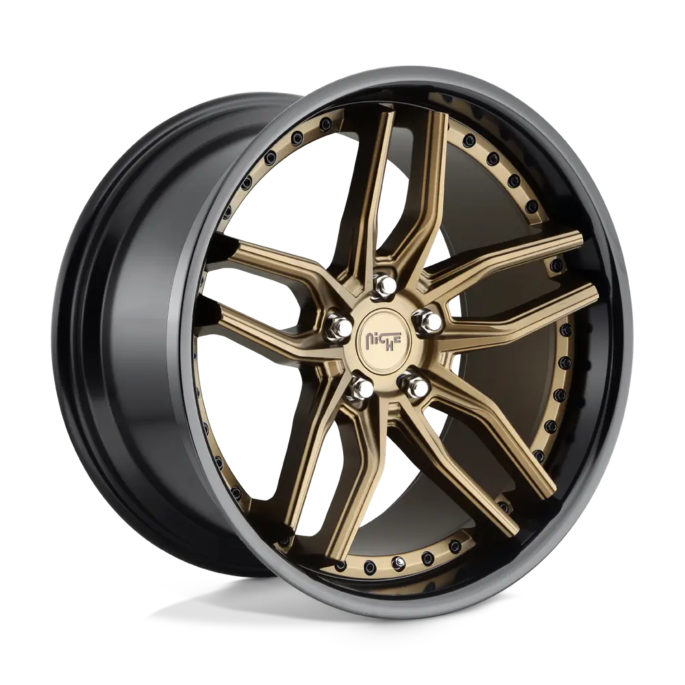 20x9 Matte Bronze and Black Beadlock Ring – 35mm Offset, Single Niche Wheel