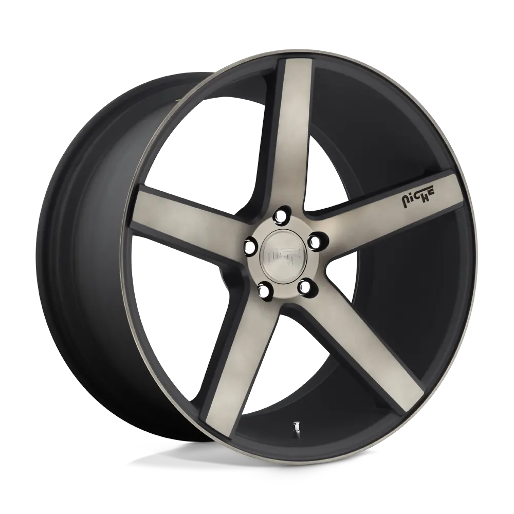 20x8.5 Matte Black Machined Alloy Wheel – Double Dark Tint Finish, 35mm Offset, Single Piece