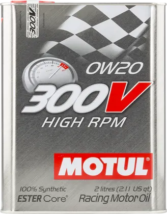 Motul 300V High Rpm Power 0W-20 Full Synthetic-Ester Racing Engine Oil – 2-Liter Bottle 1