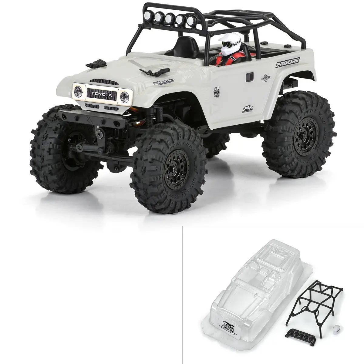 Pro-Line Racing 1/24 1979 Toyota Land Cruiser Fj40 Clear Body With Trail Cage: Scx24 Pro366300 1
