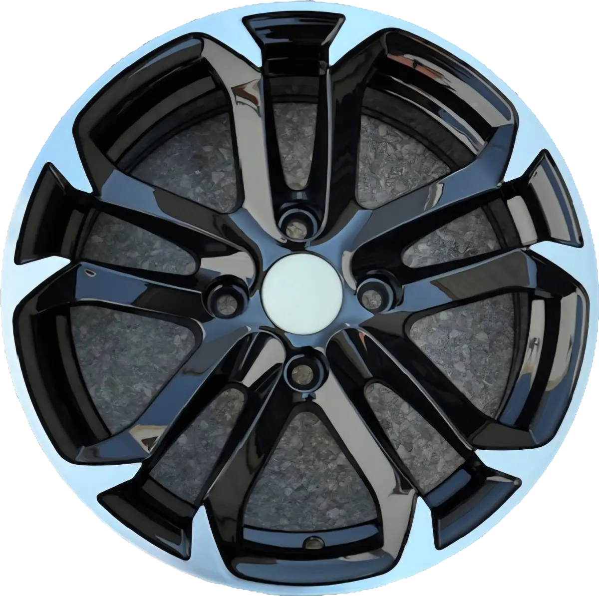 Replica For Peugeot 5716 Black Polish 15*6.5 1