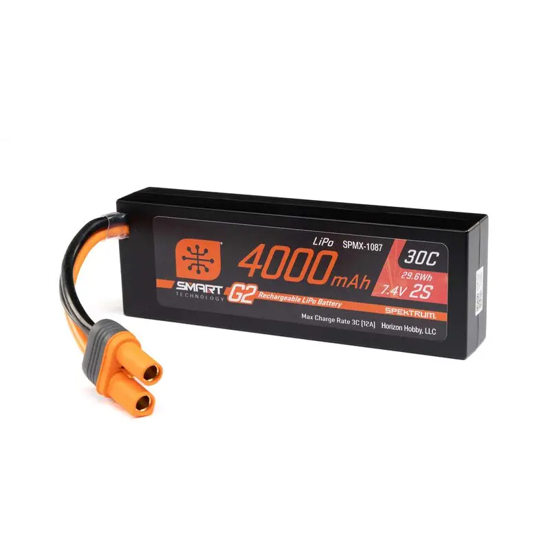 Spektrum 7.4V 4000Mah 2S 30C Smart G2 Hardcase Lipo Battery: Ic5 Spmx-1087 1