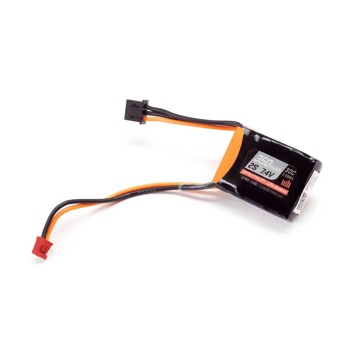 Spektrum 7.4V 350Mah 2S 30C Lipo Battery: Ph2.0 Spmx-1090 1