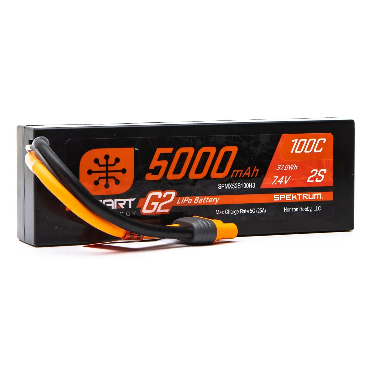 Spektrum 5000Mah 2S 7.4V Smart G2 Lipo 100C; Ic3 Spmx52s100h3 1