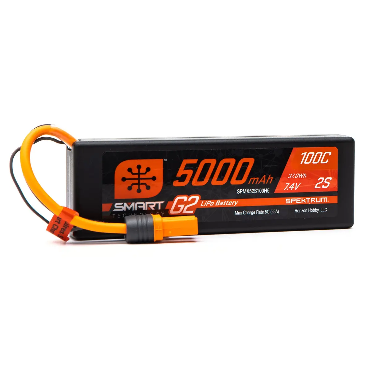Spektrum 5000Mah 2S 7.4V Smart G2 Lipo 100C; Ic5 Spmx52s100h5 1