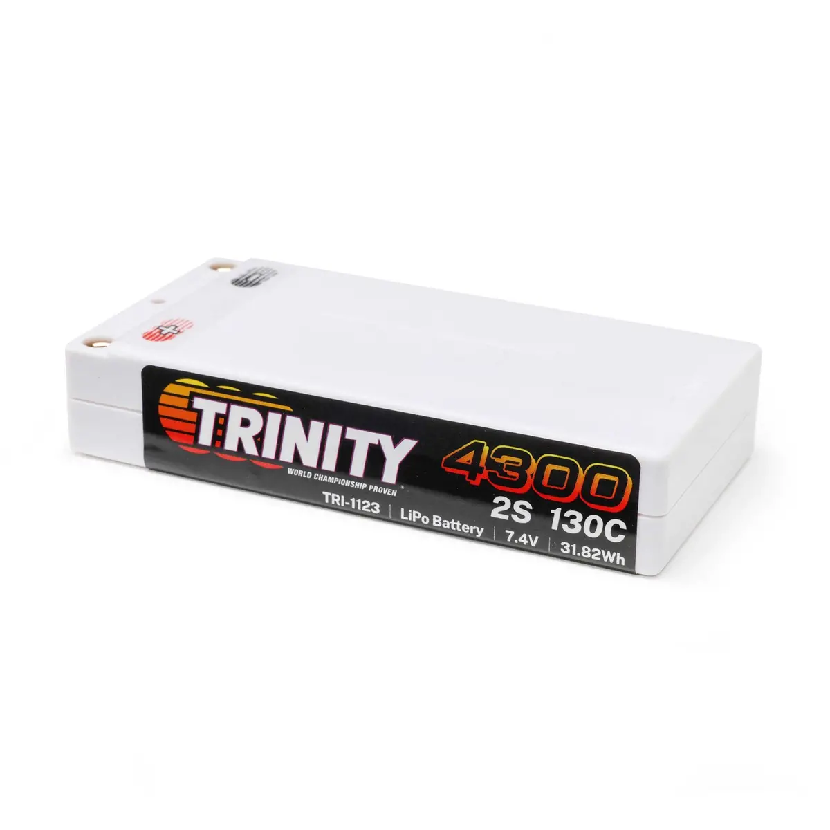 Team Trinity 7.4V 4300Mah 2S 130C Shorty Lipo Battery: 5Mm Bullets Tri-1123 1