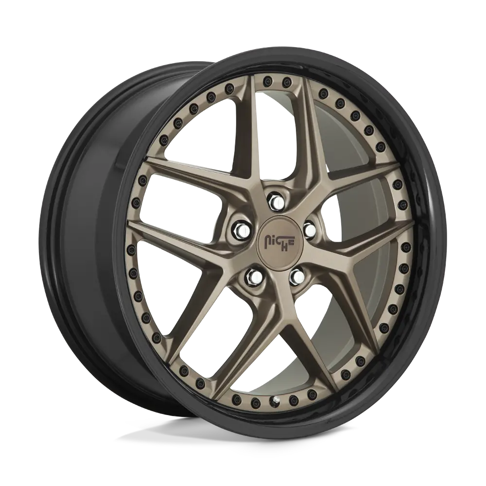20x9 Matte Bronze and Black Beadlock Ring – 35mm Offset, Single Niche Wheel
