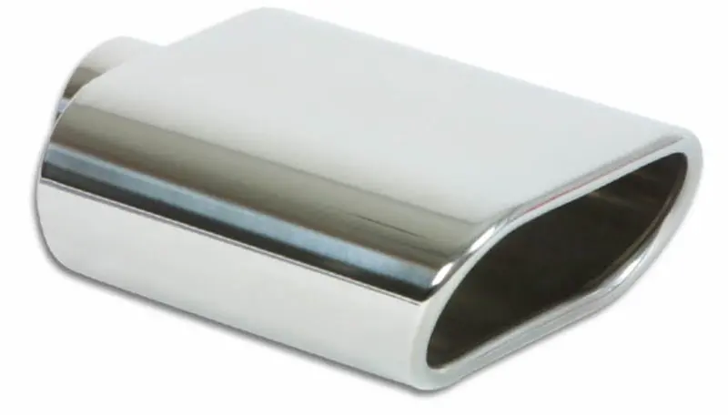 Vibrant Stainless Steel Oval Exhaust Tip – 5.5X3 Inches, Single-Wall, Angle-Cut Rolled Edge 1