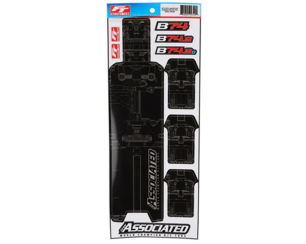 Team Associated Rc10b74.2 Ft Chassis Protective Sheet (1) 92329 1