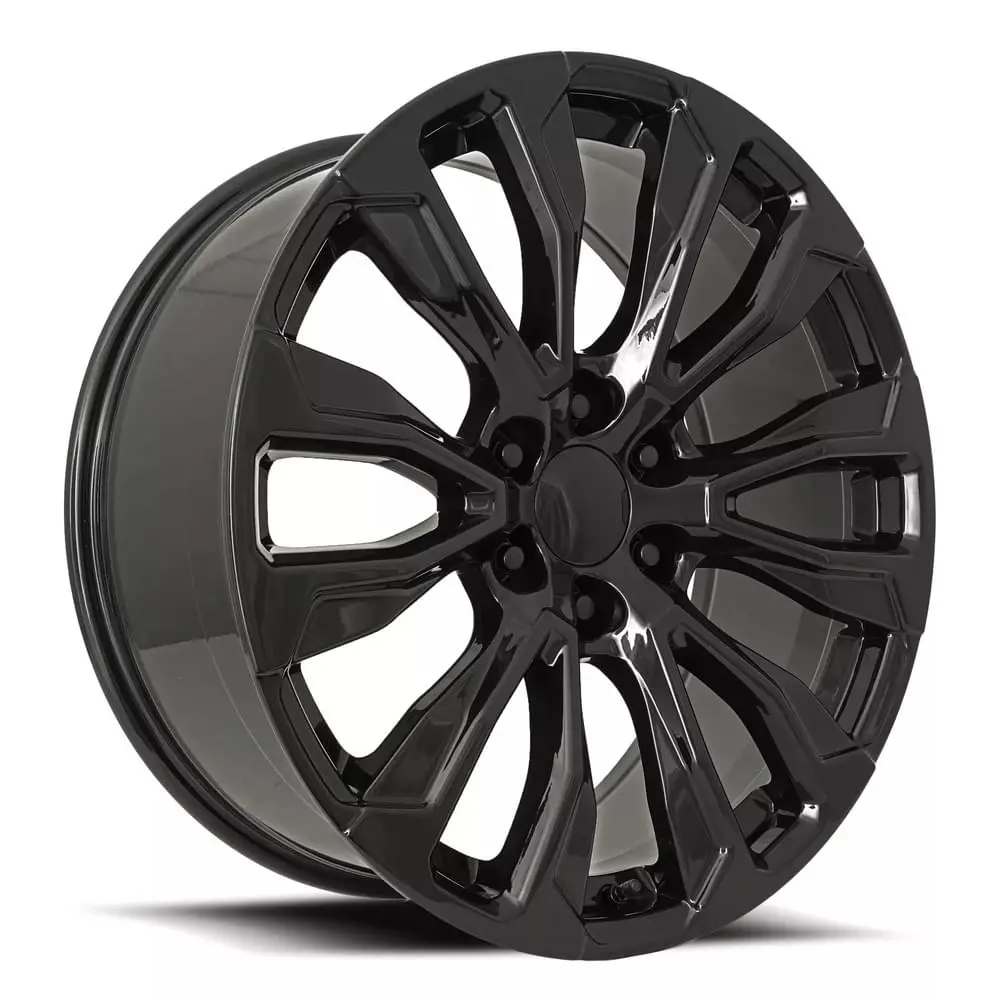 22X9 Gloss Black Gmc Denali Style Wheels ( 6X139.7, +28 Offset) 1