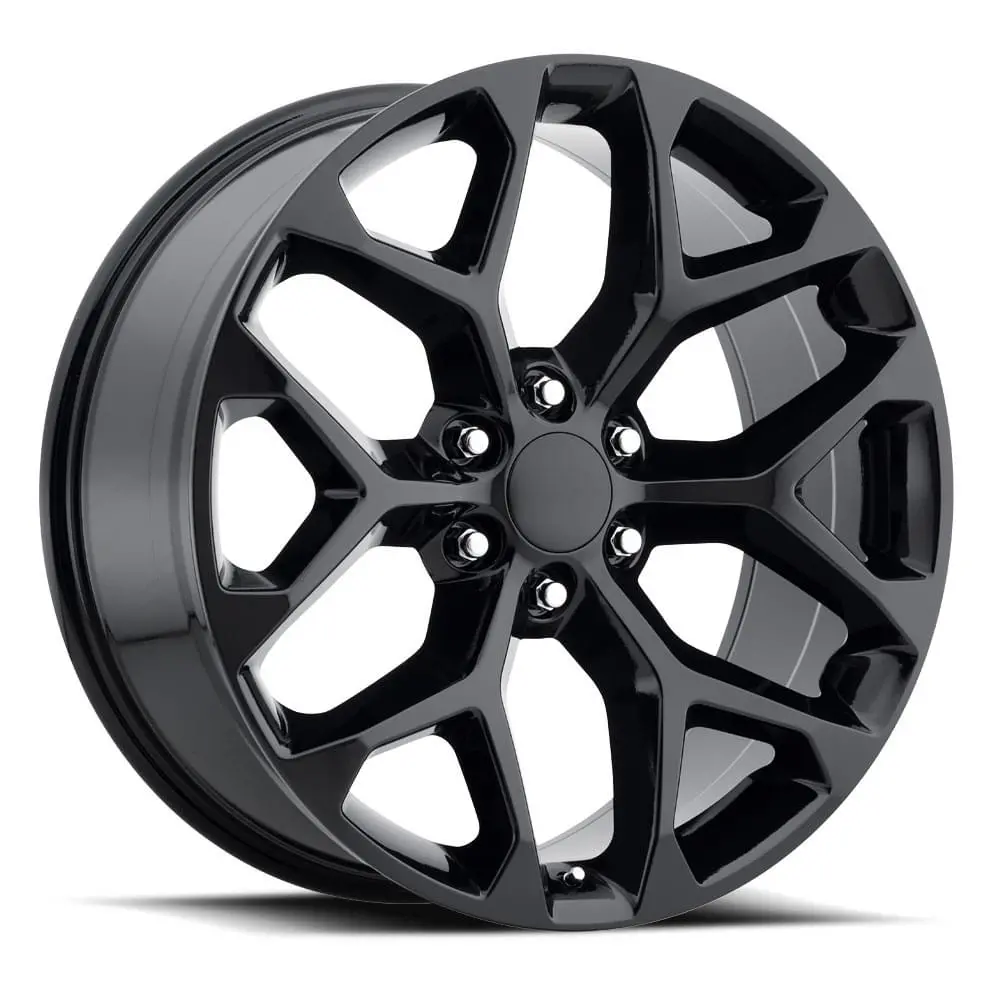 26X10 Gloss Black Snowflake Style Wheels For Chevy Trucks (Fr59, 6X139.7, +24 Offset) 1