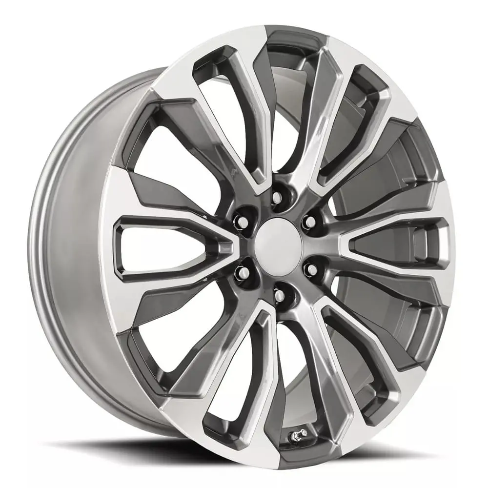 22X9 Gray Machined Face Gmc Denali Style Wheels (Fr203, 6X139.7, +28 Offset) 1