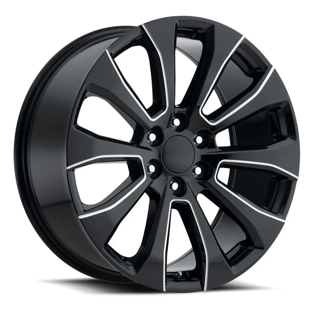 22X9 Black Ball Milled Silverado High Country Style Wheels (Fr92, 6X139.7, +28 Offset) 1