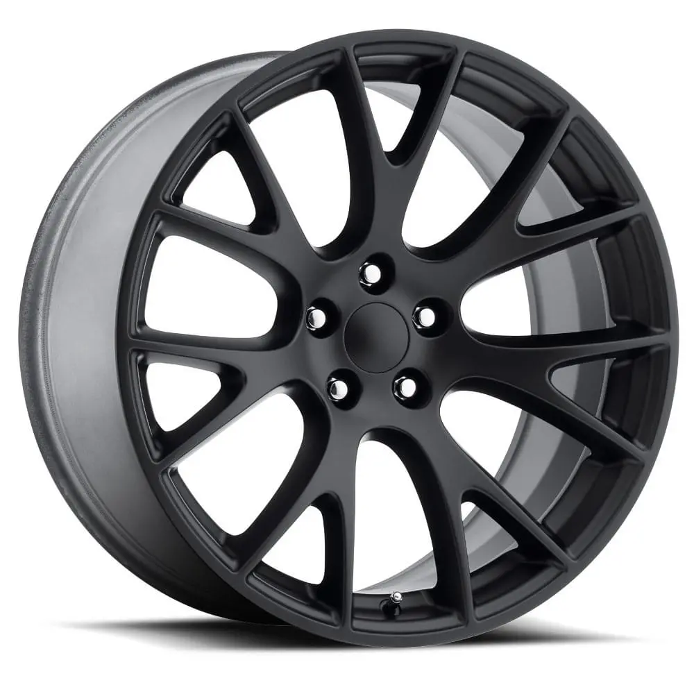 22X9 Satin Black Hellcat Style Wheels For Jeep (Fr70, 5X139.7, +30 Offset) 1