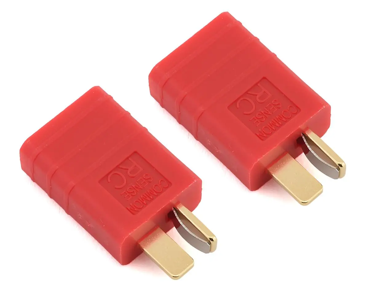 Common Sense Rc One Piece Adapter Plug (T-Style Male To Traxxas Female) (2) 1