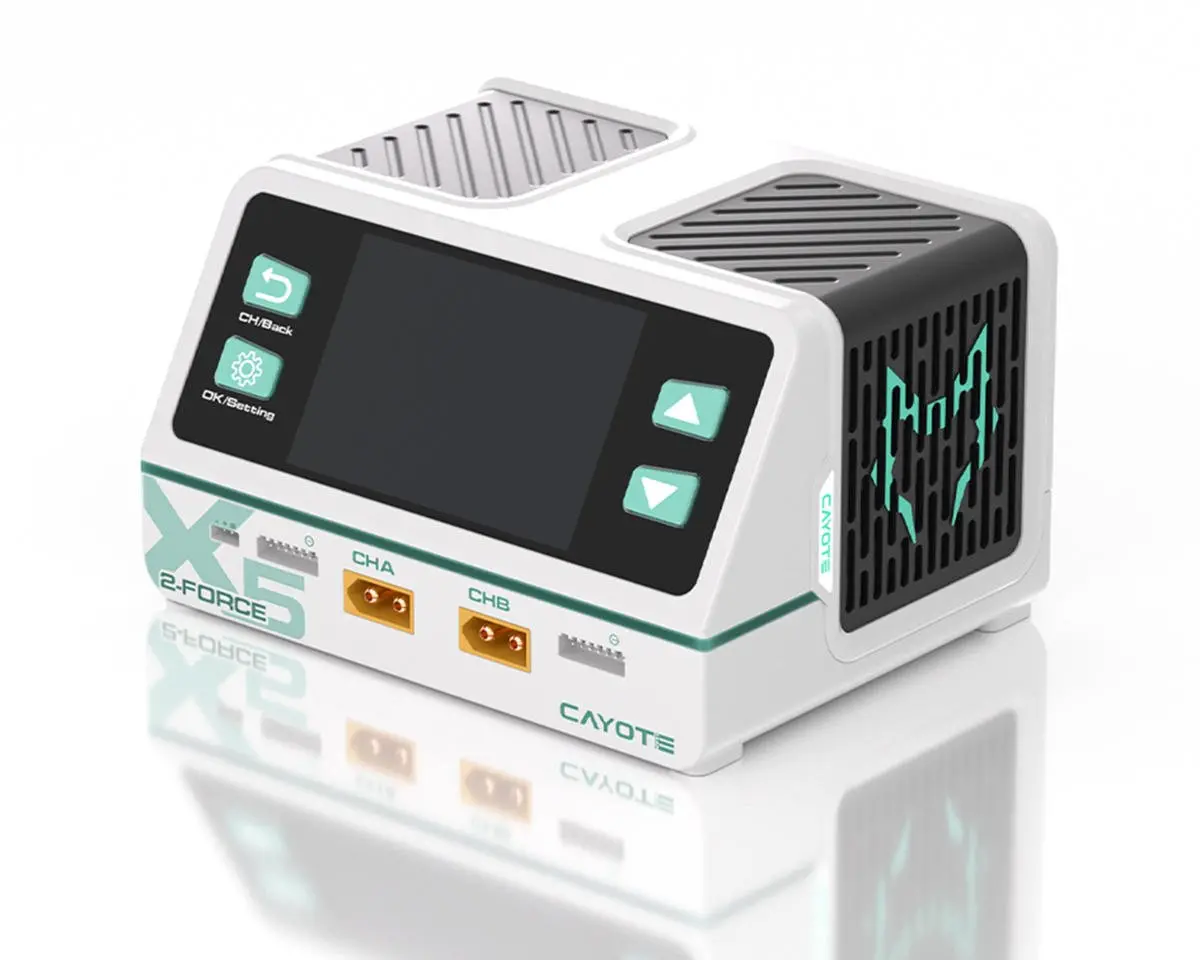 Cayote 2-Force X5 Racing Dual Battery Charger W/Xt90 Charge Lead Cyeg1022 Cyeg1022 1