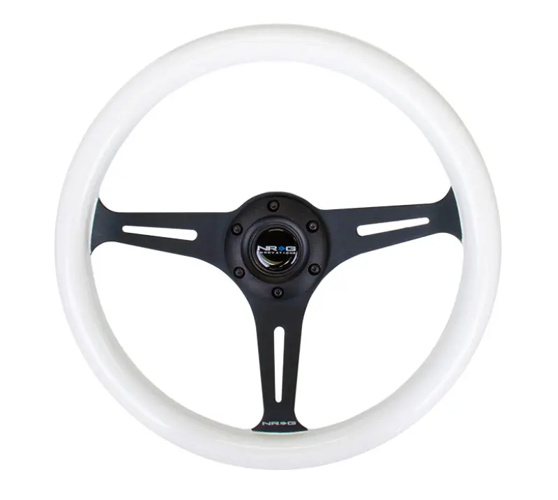 Nrg Glow-In-The-Dark Green Wood Grain Steering Wheel – 350Mm, 3-Spoke Black Center 1