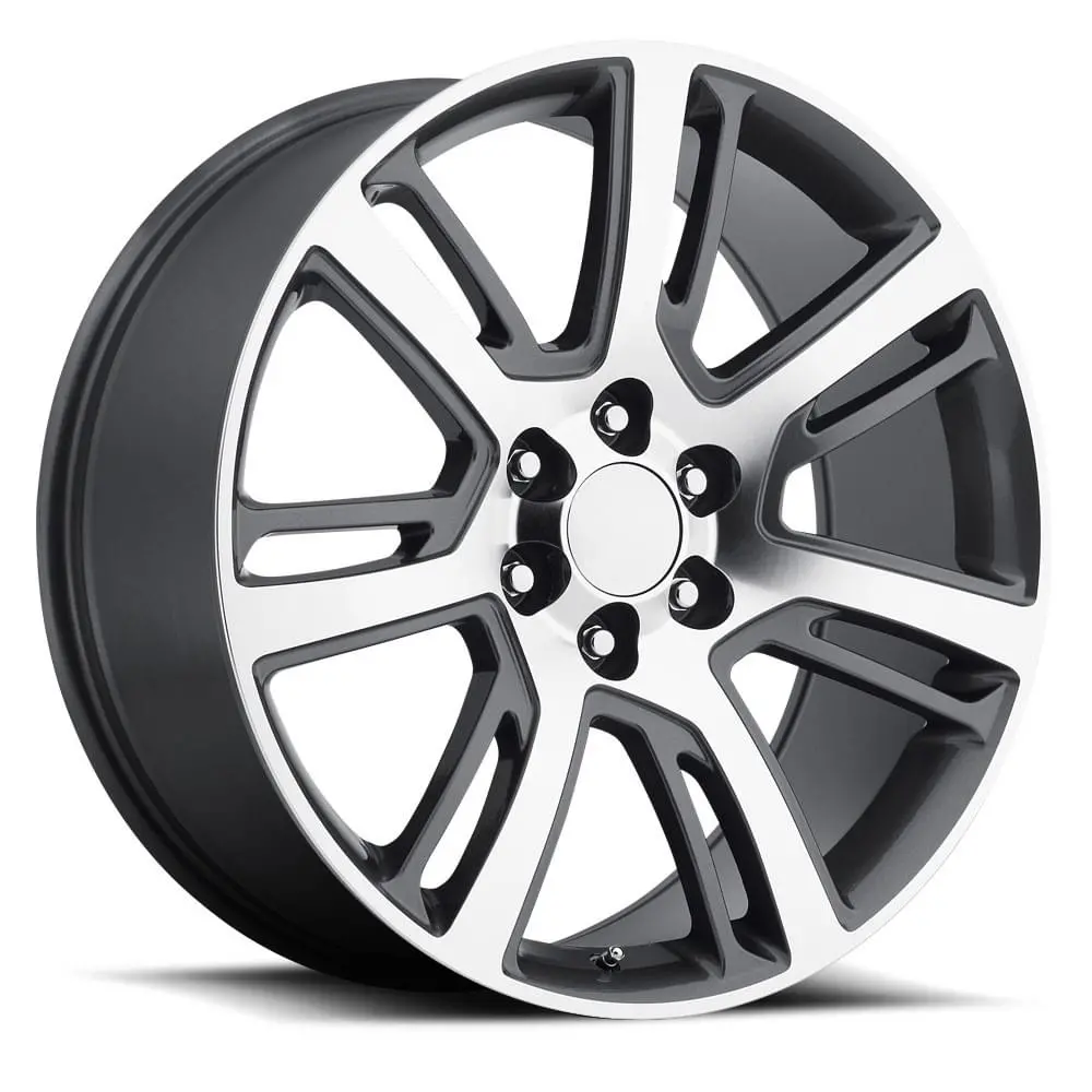 24X10 Gray Machined Face Cadillac Escalade Style Wheels (Fr48, 6X139.7, +31 Offset) 1