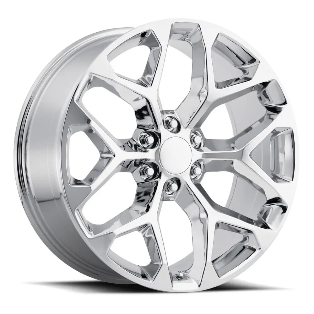 24X10 Chrome Snowflake Style Wheels For Chevy Trucks (Fr59, 6X139.7, +24 Offset) 1