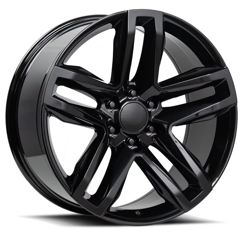 22X9 Gloss Black Z71 Split 5 Spoke Wheels (Fr94, 5X139.7, +15 Offset) 1