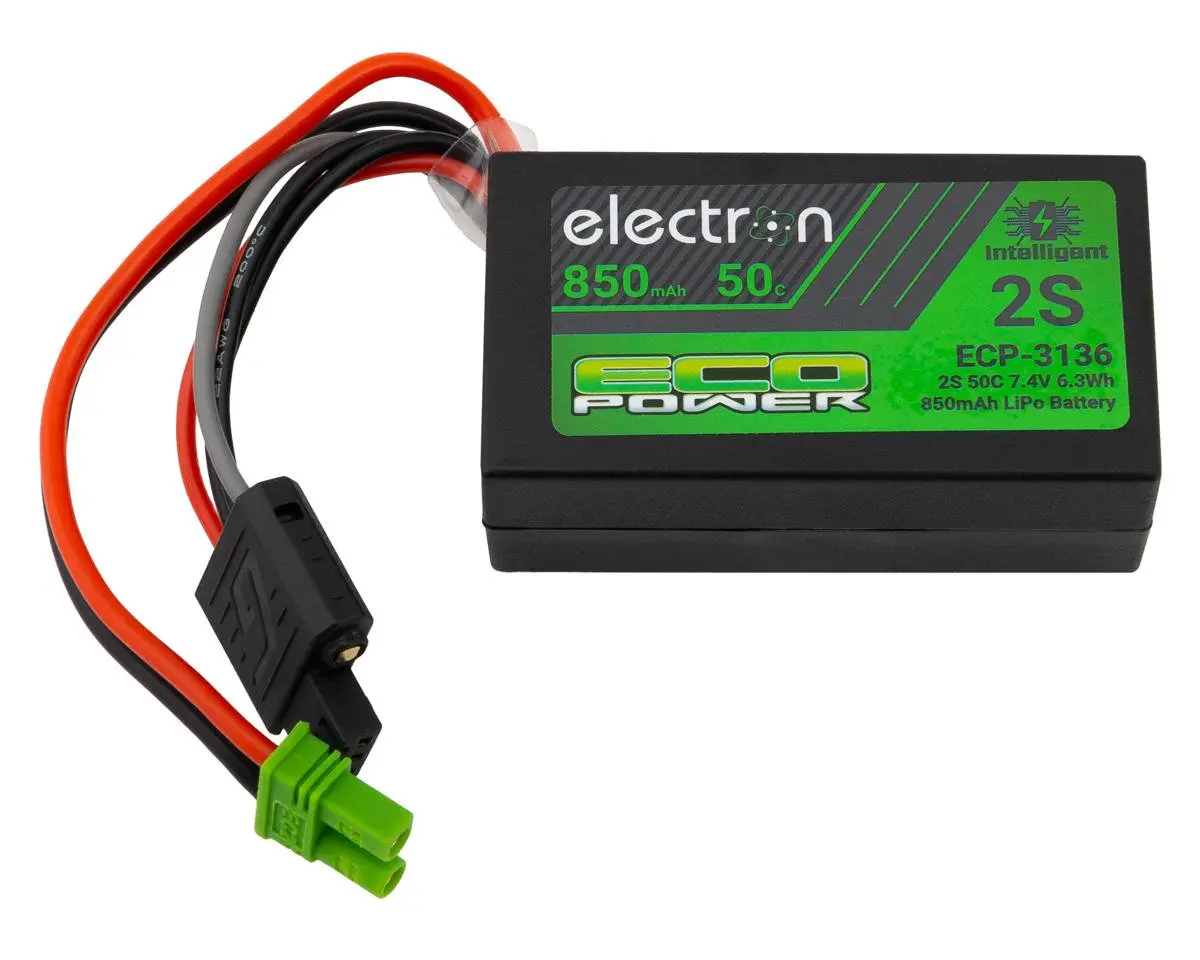 Ecopower "Electron" 2S 50C 850Mah Intelligent Lipo Battery W/Ec2 Connector Ecp-3136 1