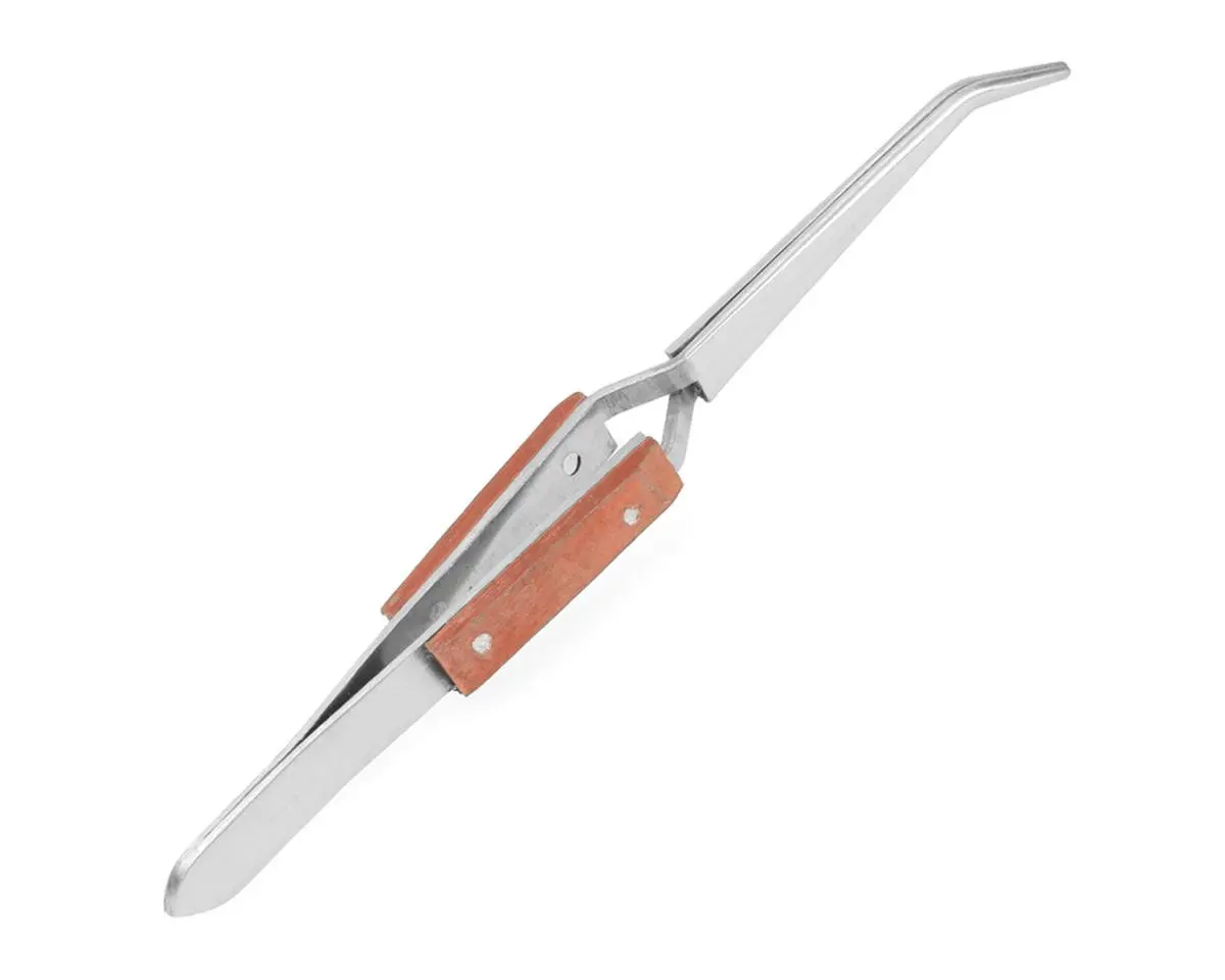 Enkay 6 1/2" Curved Self Closing Insulated Tweezers 1047-C 1