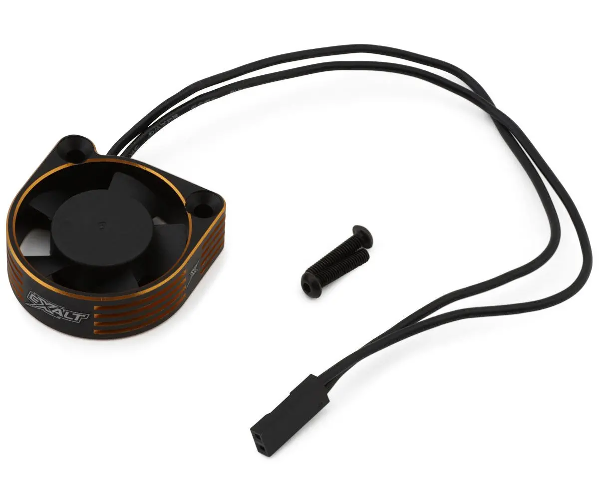 Team Exalt 30Mm Aluminum High Voltage/Speed Motor Fan (Black/Gold) Exa9200 1