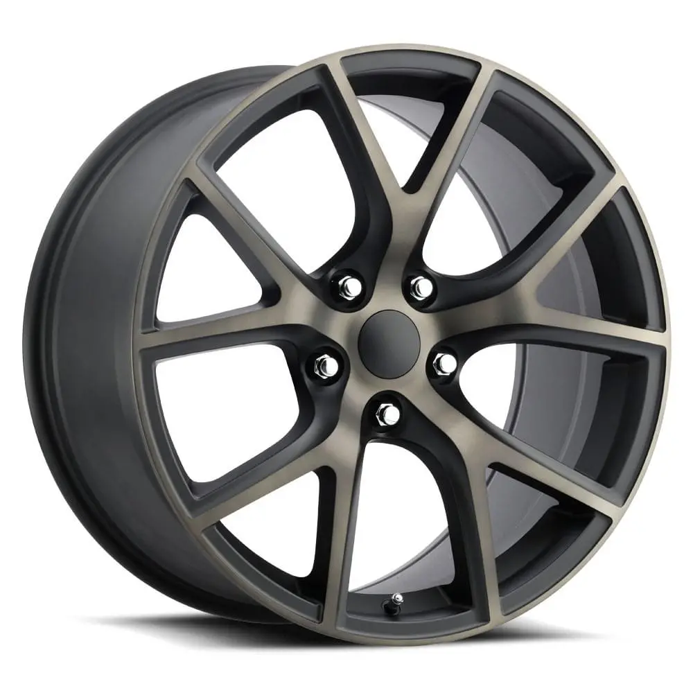 20X10 Satin Black Machined Face Jeep Trackhawk Style Wheels (Fr75, 5X127, +50 Offset) 1