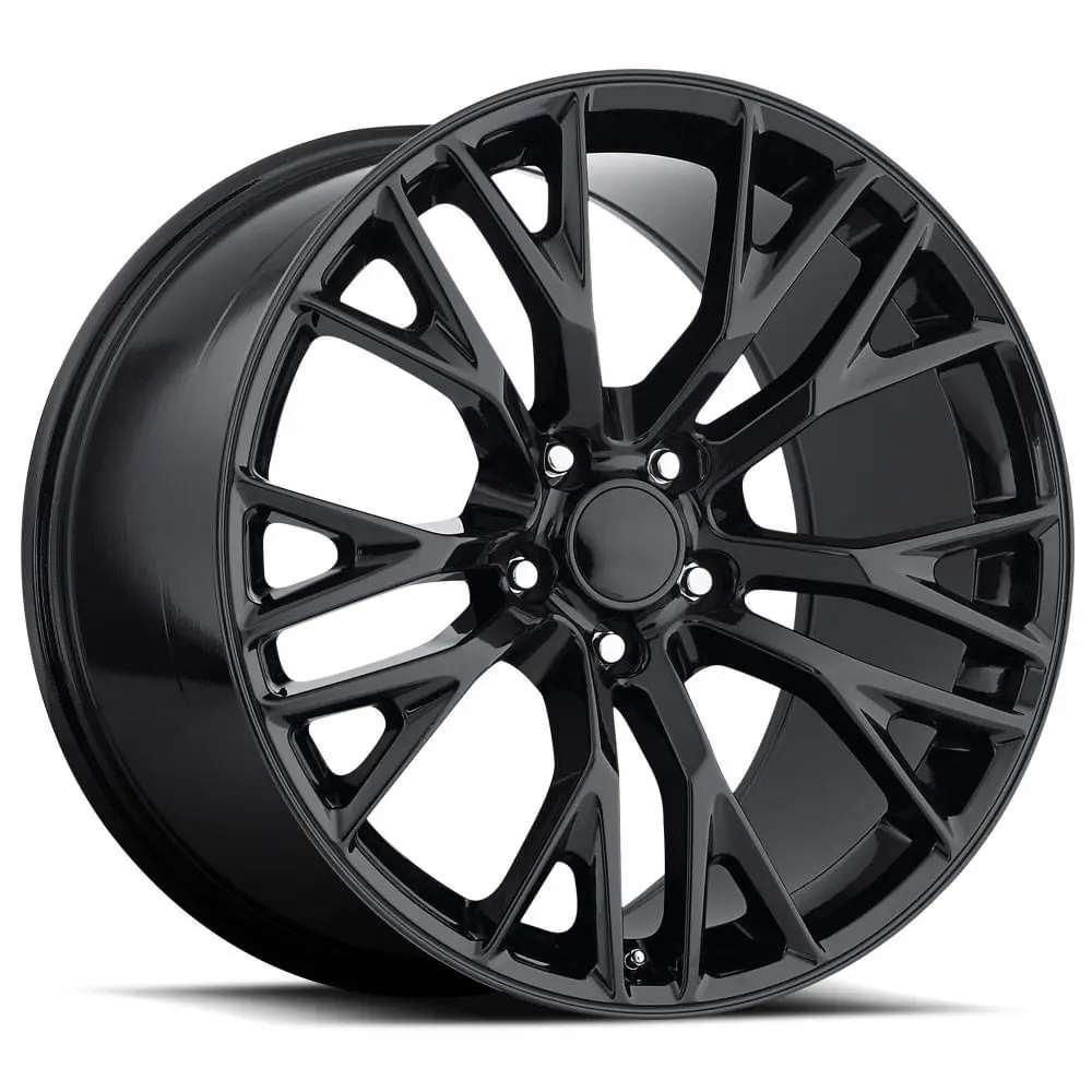 18X8.5 Gloss Black C7 Z06 Style Wheels (Fr22, 5X4.75, +56 Offset) 1